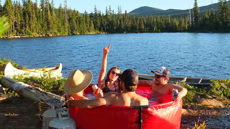 Illustration for article titled This Portable Hot Tub Makes Any Camping Trip a Luxurious Affair